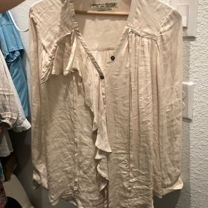 All Saints 100% silk button top